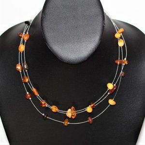 Vintage Art Deco Multi strand Amber Necklace